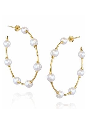 Pearl Hoop Earrings